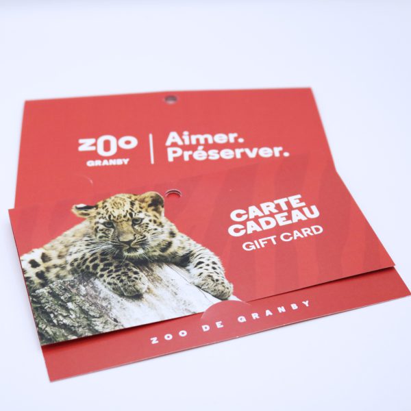 carte-cadeau du Zoo de Granby - 25,50,75 et 100$