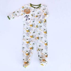 Pyjama pour bébé - recyclé - Zoo de Granby - motif tortues de mer