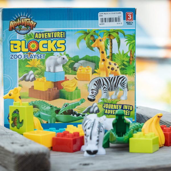 Jeu de blocs à construire - 13 pièces - Thématique Zoo