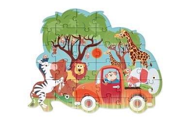 Casse-tête safari en rond pour enfant- 30 pièces - Zoo de Granby