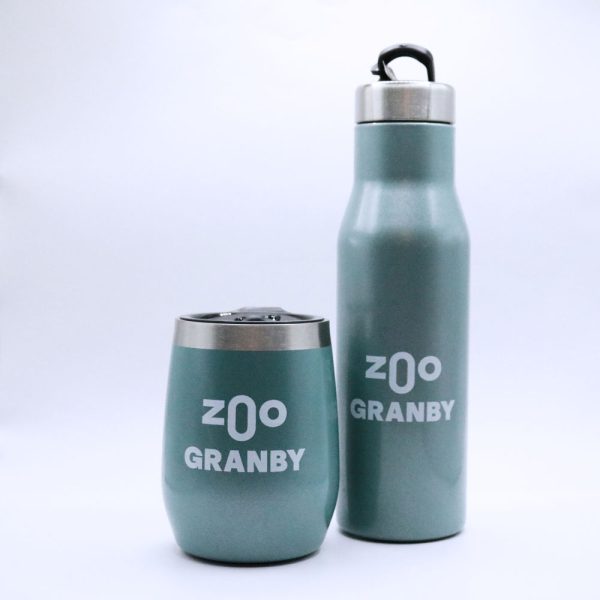 bouteille d'eau et verre à vin Ecovessel - Zoo de Granby - Jade