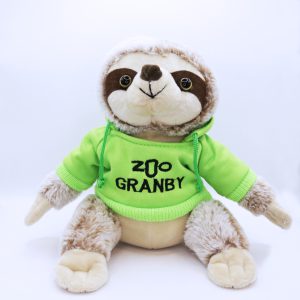 Peluche paresseux avec chandail brodé du Zoo de Granby