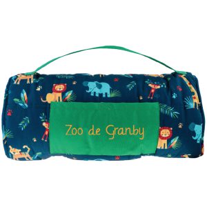 Tapis de sieste pour enfants - Imprimé d'animaux de la savane - Zoo de Granby
