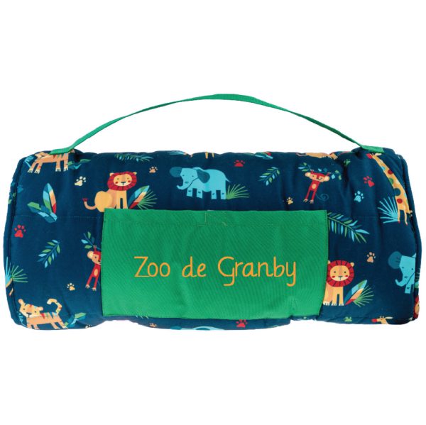 Tapis de sieste pour enfants - Imprimé d'animaux de la savane - Zoo de Granby