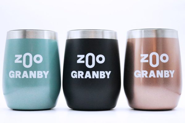 verres à vin isolés - Zoo de Granby - 3 couleurs