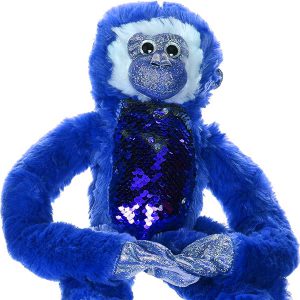 Peluche singe à paillette bleu_Zoo de Granby