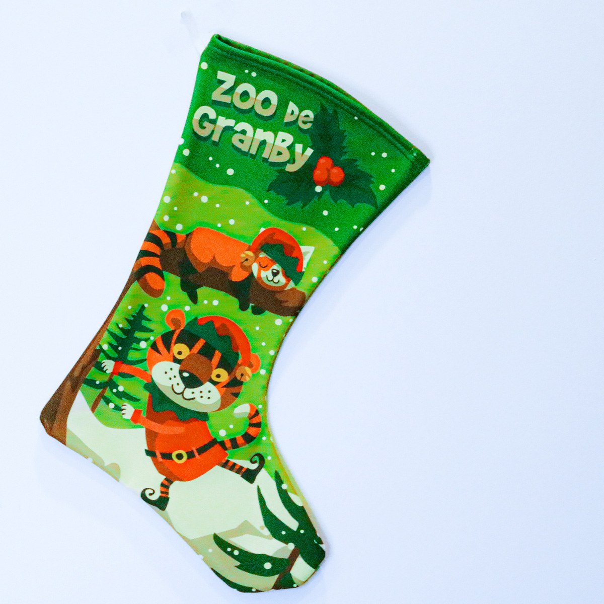 Bas De Noël Tricoté Bombay – Canard Rigolo – Rouge/Rose – Neuf Avec Étiquette